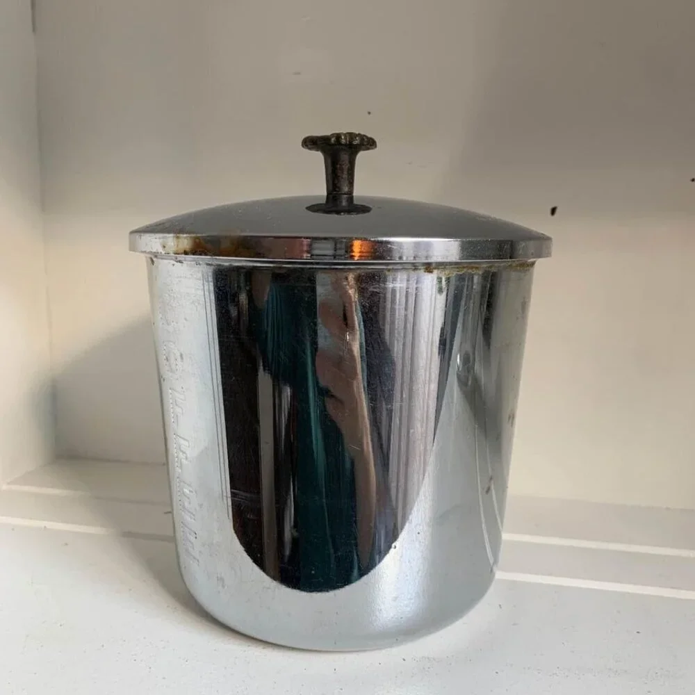 Vintage Everedy Chrome Coffee Canister With Lid